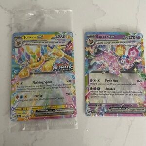 Pokemon TCG Prismatic Evolutions Jolteon ex& Espeon ex Holo Card Lot